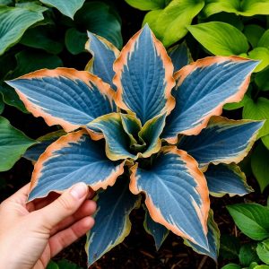 Хоста Океан Вью купить по цене от 960р. в интернет-магазине «Посадика» с доставкой почтой в в Гагарине и по всей России – [изображение №1].